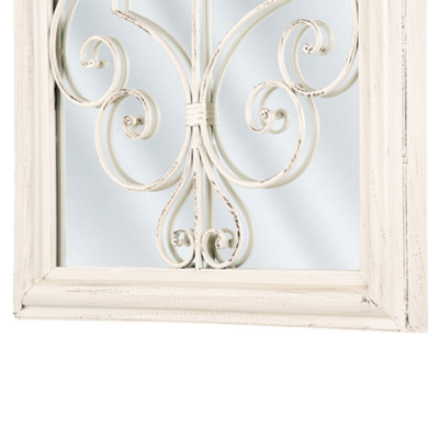 Wall Mirror CAMPEL 49 cm 97 cm Metal Cream