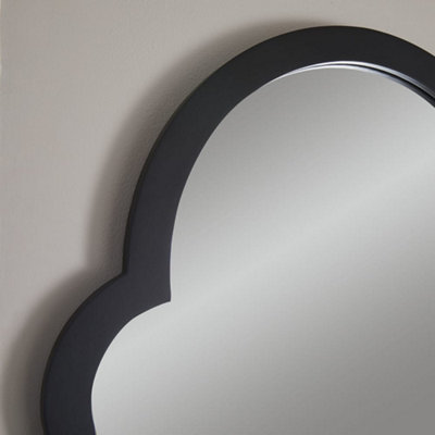 Wall Mirror Casablanca Arched Shape with Black Frame for Hanging in Living Room, Bedroom- H 104cm X W 60cm x D 4cm