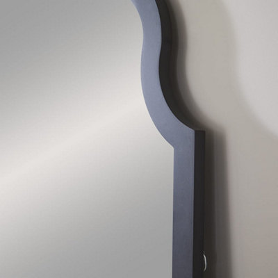 Wall Mirror Casablanca Arched Shape with Black Frame for Hanging in Living Room, Bedroom- H 104cm X W 60cm x D 4cm
