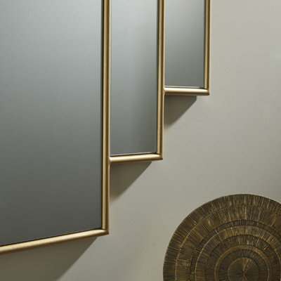 Wall Mirror Charleston Rectangular Shape with Gold Frame H 90cm