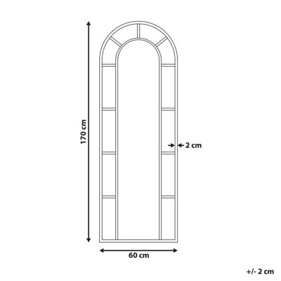 Wall Mirror CROSSES 60 cm 170 cm Metal Black