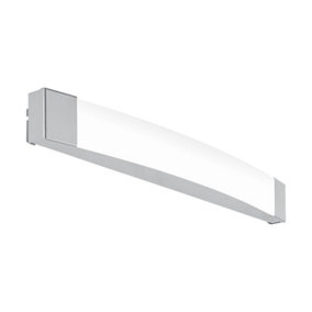 Wall/Mirror Light IP44 Bathroom Colour Chrome Shade Satined Plastic Bulb LED 16W