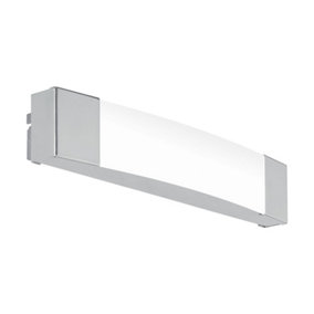 Wall/Mirror Light IP44 Bathroom Colour Chrome Shade Satined Plastic LED 8.3W