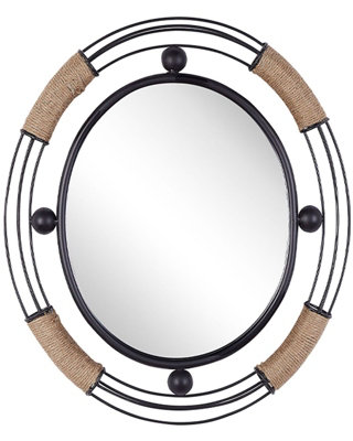 Wall Mirror MOULINS 50 cm 55 cm Metal Black