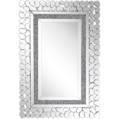 Wall Mirror PABU 60 cm 90 cm Silver