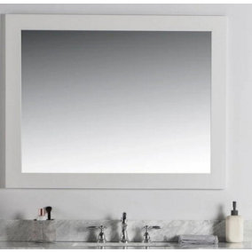 Wall Mirror Rectangle Light Grey Frame 65 x 50 cm