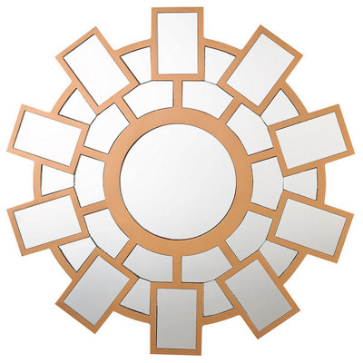 Wall Mirror ROZEL 80 cm 80 cm Golden Brown