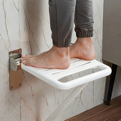 Wall Mount Folding Shower Bench Flip Up Bath Seat Non Slip Stool