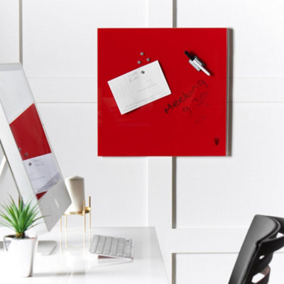 Wall Mount Glass Memo Board 2-Piece Set Pictures Invitations and Reminders
