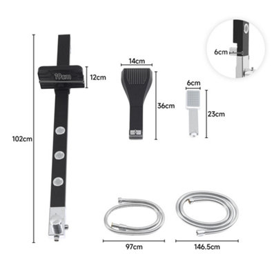 Wall-mount Handheld Head and Rainfall Shower Head and Brass Bathroom Thermostatic Mixer Shower Massage Panel Set - 7