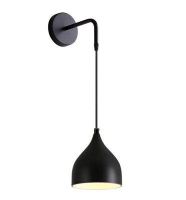 Wall Mount Light Modern 1 Light Wall Pendant Lamp for Bedside Black E27