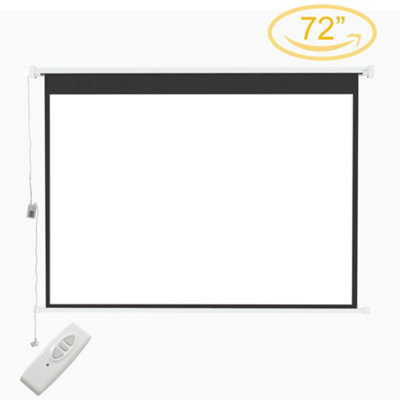 Wall Mount Motorized Electric Projector Screen for Home Theater Movie 72 Inch 4:3
