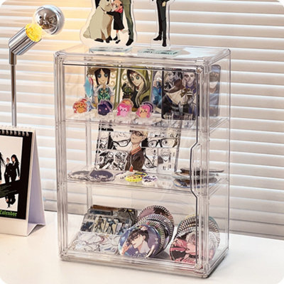 Wall Mount Plastic Transparent Box 3-Tier Storage Display Case