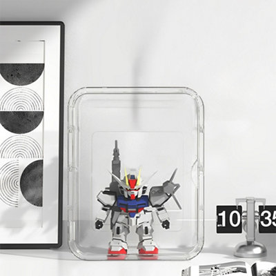 Wall Mount Plastic Transparent Storage Box Display Storage Case with Sticker