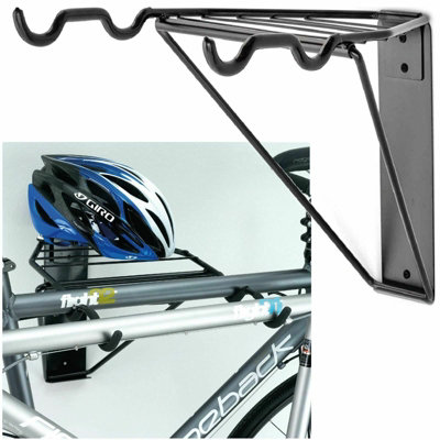 Wall Mounted 2 Bike Bicycle Cycle Storage Mount Rack Hook Holder Hanger Garage