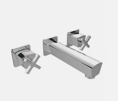 Wall Mounted Basin Mixer Tap Chrome Finish Crosshead Handles Solid Brass Body Price Comparisons | Compare The Build