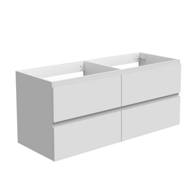 Wall-mounted Bathroom Vanity Unit Gloss White Flat Pack Bathroom ...