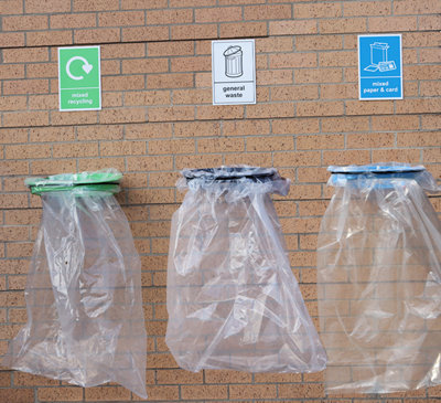 Wall Mounted Bin Bag Holder - Blue - 3