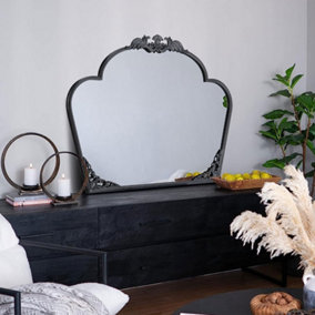 Wall Mounted Black Metal Framed Decorative Framed Mirror W 880mm x H 690mm