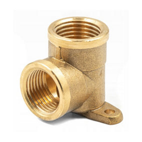 Wall Mounted Brass Elbow Pipe Fitting Connection Back Plate Backplate FxF 1/2