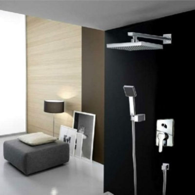 Wall Mounted Brass Material Chrome Finish Rainfall Shower Set System Mixer Set