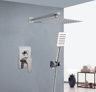 Wall Mounted Brass Material Chrome Finish Rainfall Shower Set System Mixer Set