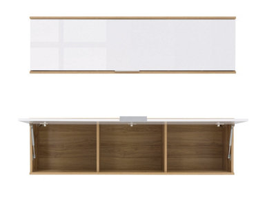 Wall Mounted Cabinet Living Room Floating Storage Shelf Unit 135cm ...
