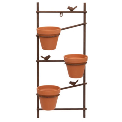 Wall Mounted Cast Iron Bird Plant Stand Terracotta Flower Pot Garden Decoration Accessory Plant Pot Holder