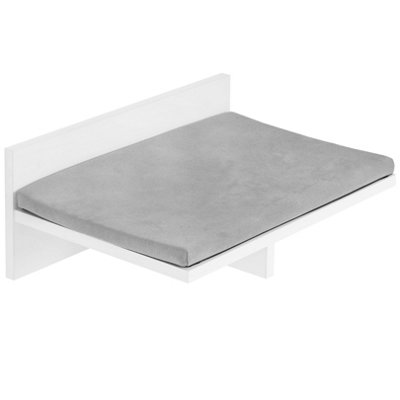 Wall Mounted Cat Bed With Cushion - Space Saving White Cat Shelf Suitable For Large Pets Holds up to 30kg - Wall Bed (50cm) Wide Price Comparisons | Compare The Build