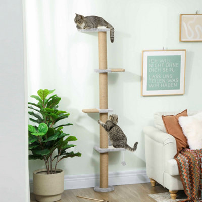 Wall Mounted Cat Shelves with 4 Climbing Platforms for Indoor