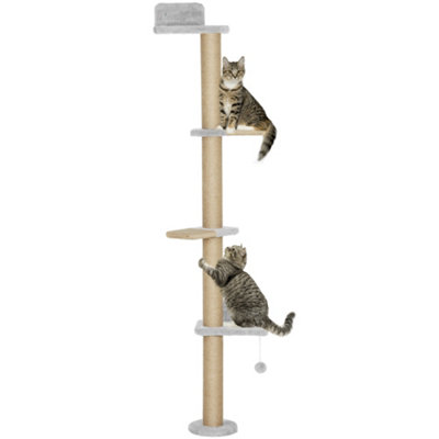 Wall Mounted Cat Shelves with 4 Climbing Platforms for Indoor