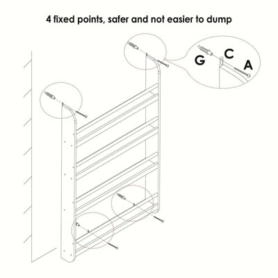Wall Mounted Childrens Bookcase Kids Display Bookshelf Storage Unit Shelving Rack - 7