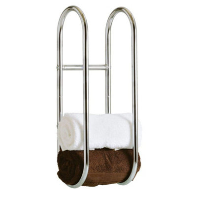 Wall-Mounted Chrome Bathroom Towel Rail Holder, Durable and Stylish Towel Organizer