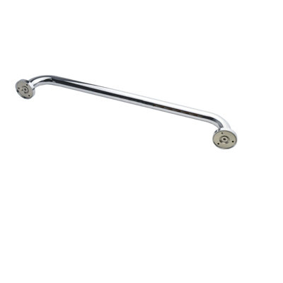 Wall Mounted Chrome Straight Grab Bar Brass - 400mm