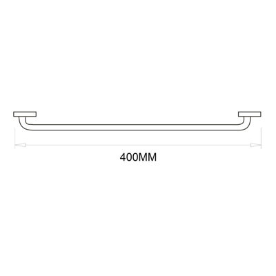 Wall Mounted Chrome Straight Grab Bar Brass - 400mm - 3