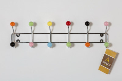 Wall-Mounted Coat Hanger-12 Hooks. Chrome frame