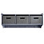 Wall Mounted Coat Hook Storage Unit with Felt Baskets in Grey