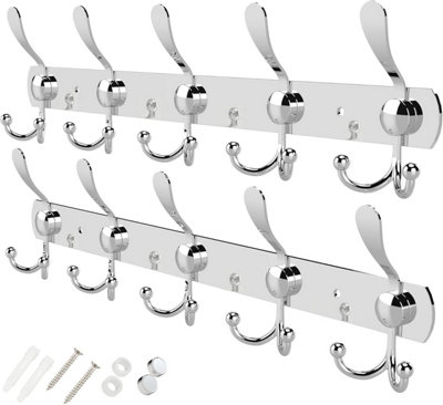 Wall mounted coat rack Stainless steel coat hooks set of