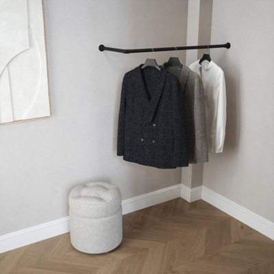 Wall Mounted Corner Clothes Rail 750mm