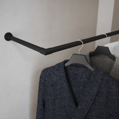 Wall Mounted Corner Clothes Rail 750mm