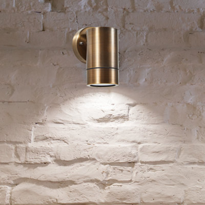 Wall Mounted Downlight with LED GU10 Bulbs Included: Solid Brass / Bronze Finish