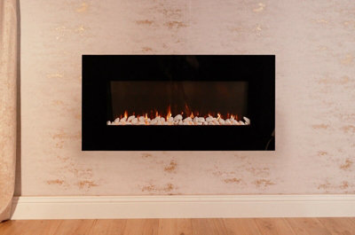 Wall Mounted Electric Fire Black - 4