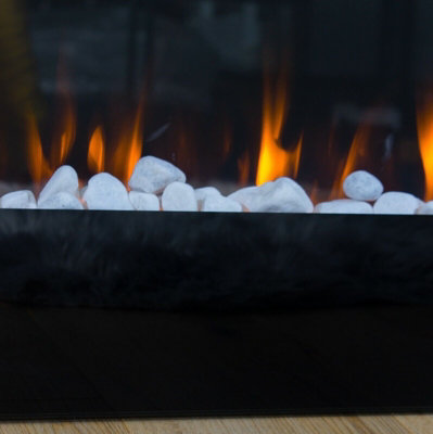 Wall Mounted Electric Fire Black - 5