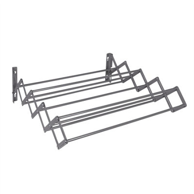 Wall Mounted Extendable Clothes Airer Grey Pukkr