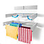 Wall mounted folding laundry clothes drying rack