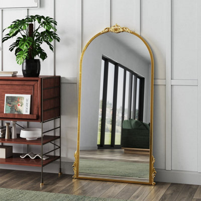 Wall Mounted Gold Metal Framed Decorative Framed Mirror W 600mm x H 1200mm