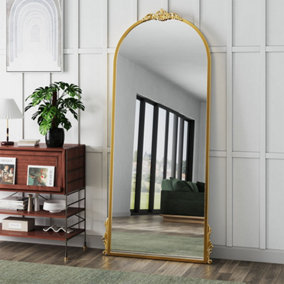 Wall Mounted Gold Metal Framed Decorative Framed Mirror W 600mm x H 1200mm
