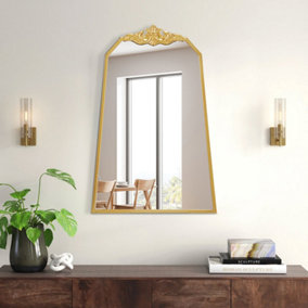 Wall Mounted Gold Metal Framed Decorative Framed Mirror W 600mm x H 900mm