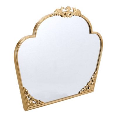 Wall Mounted Gold Metal Framed Decorative Framed Mirror W 880mm x H 690mm