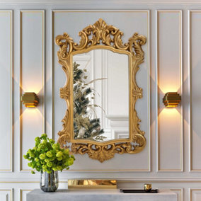 Wall Mounted Gold Plastic Framed Decorative Framed Mirror W 940mm x H 1480mm